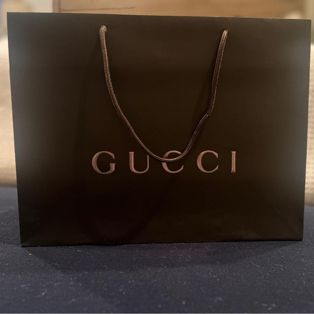 Gucci Black Gift Bag with Silver Logo